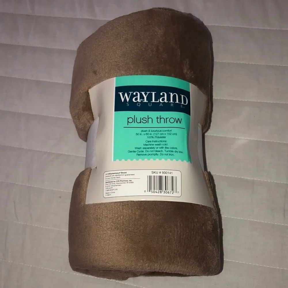 WS Tan Light Brown Plush Throw